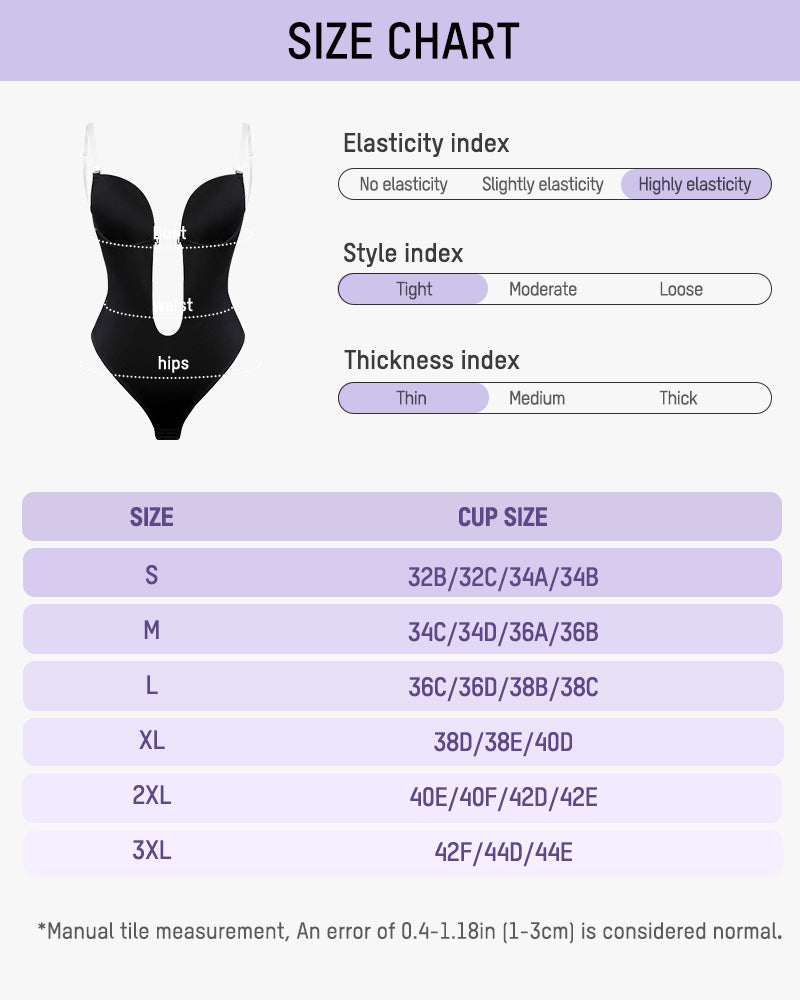 U Plunge Bodysuit - Strapless, Sleek, Stylish