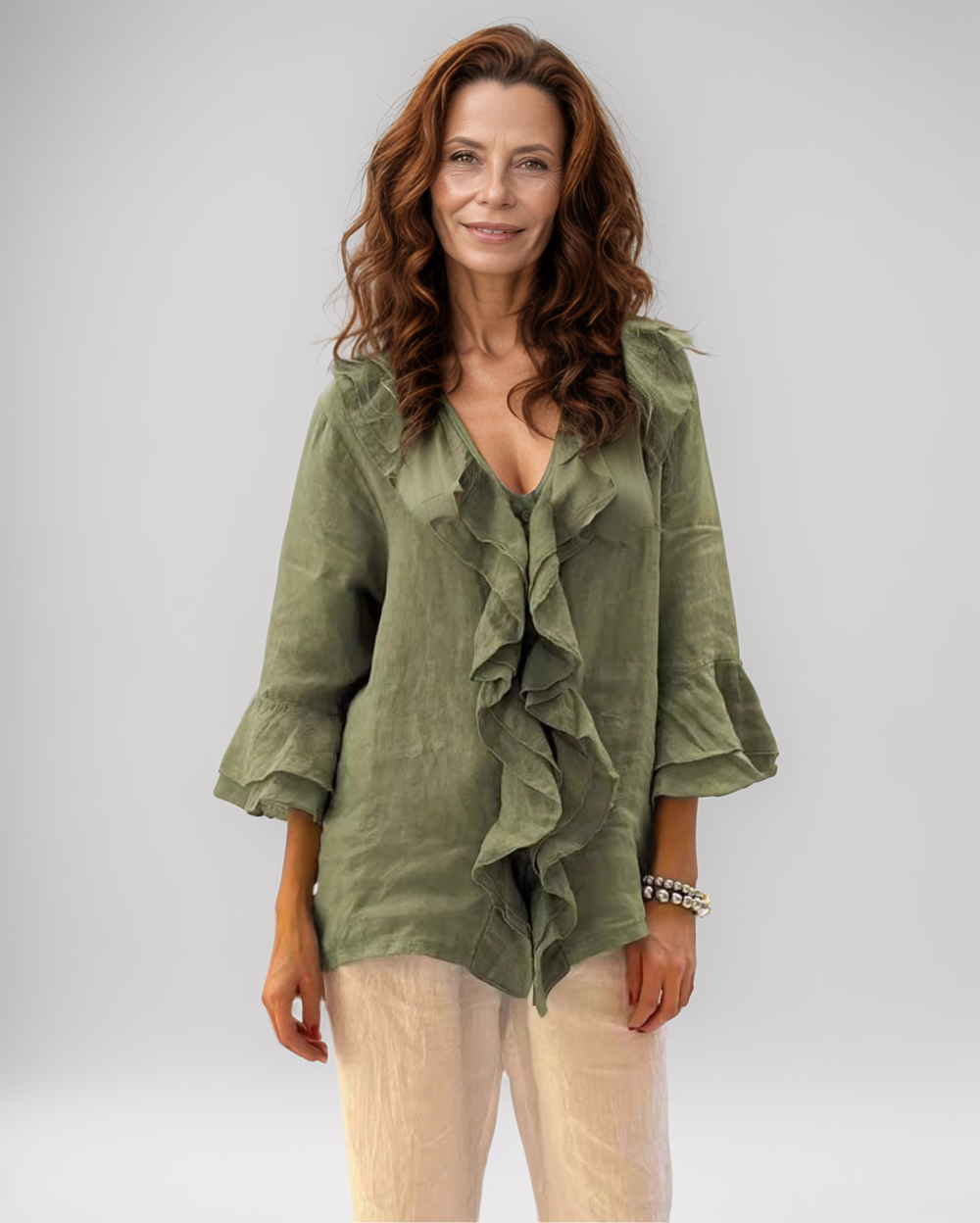 Women's Summer Casual Blouse with Ruffles