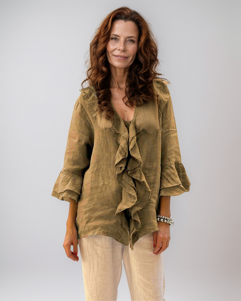 Women's Summer Casual Blouse with Ruffles
