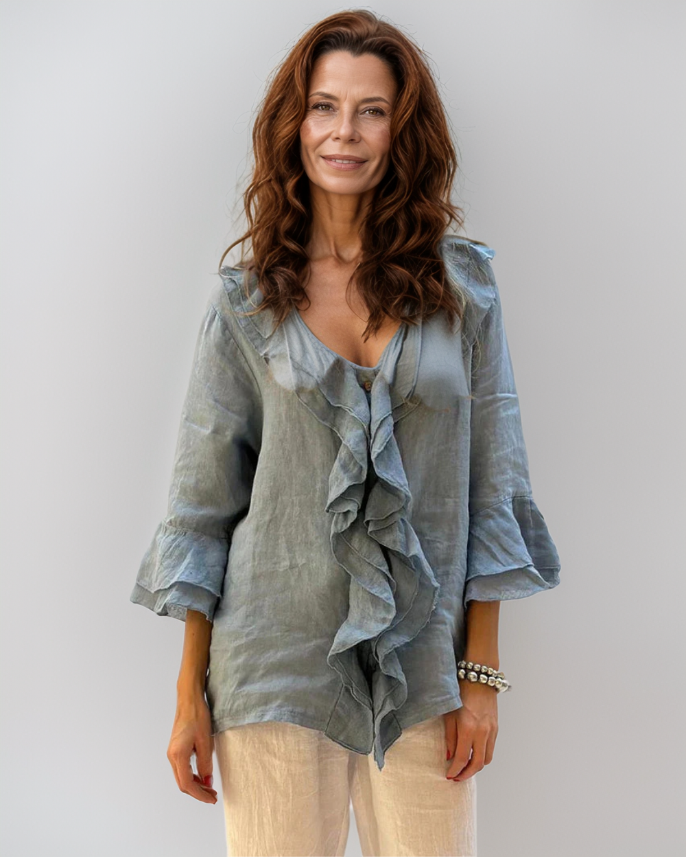 Women's Summer Casual Blouse with Ruffles
