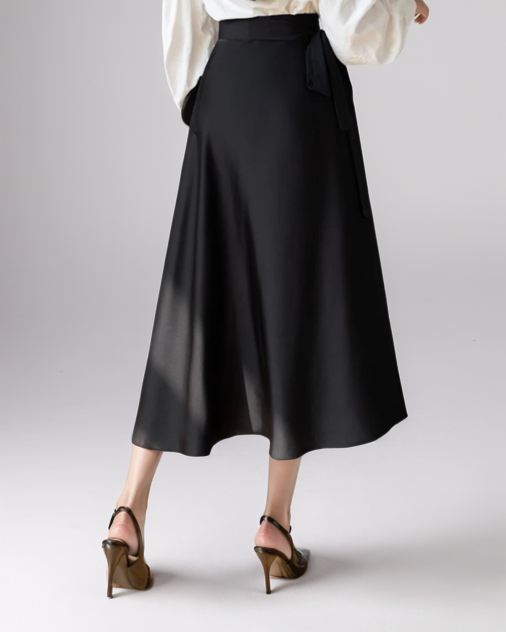 Women's Summer Semi-Formal Chic Satin Midi Skirt