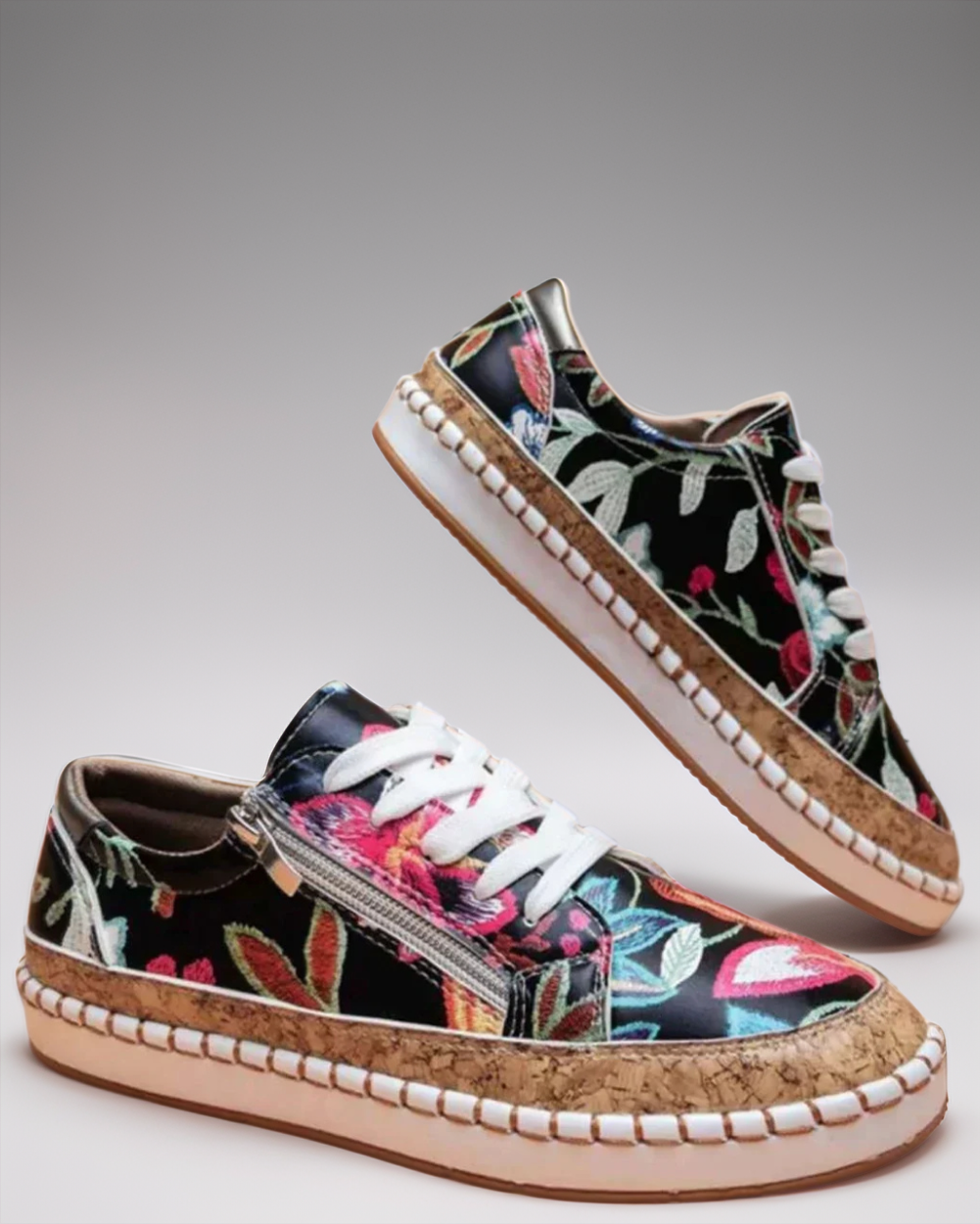Women's Summer Casual Slip-On Shoes with Floral Embroidery