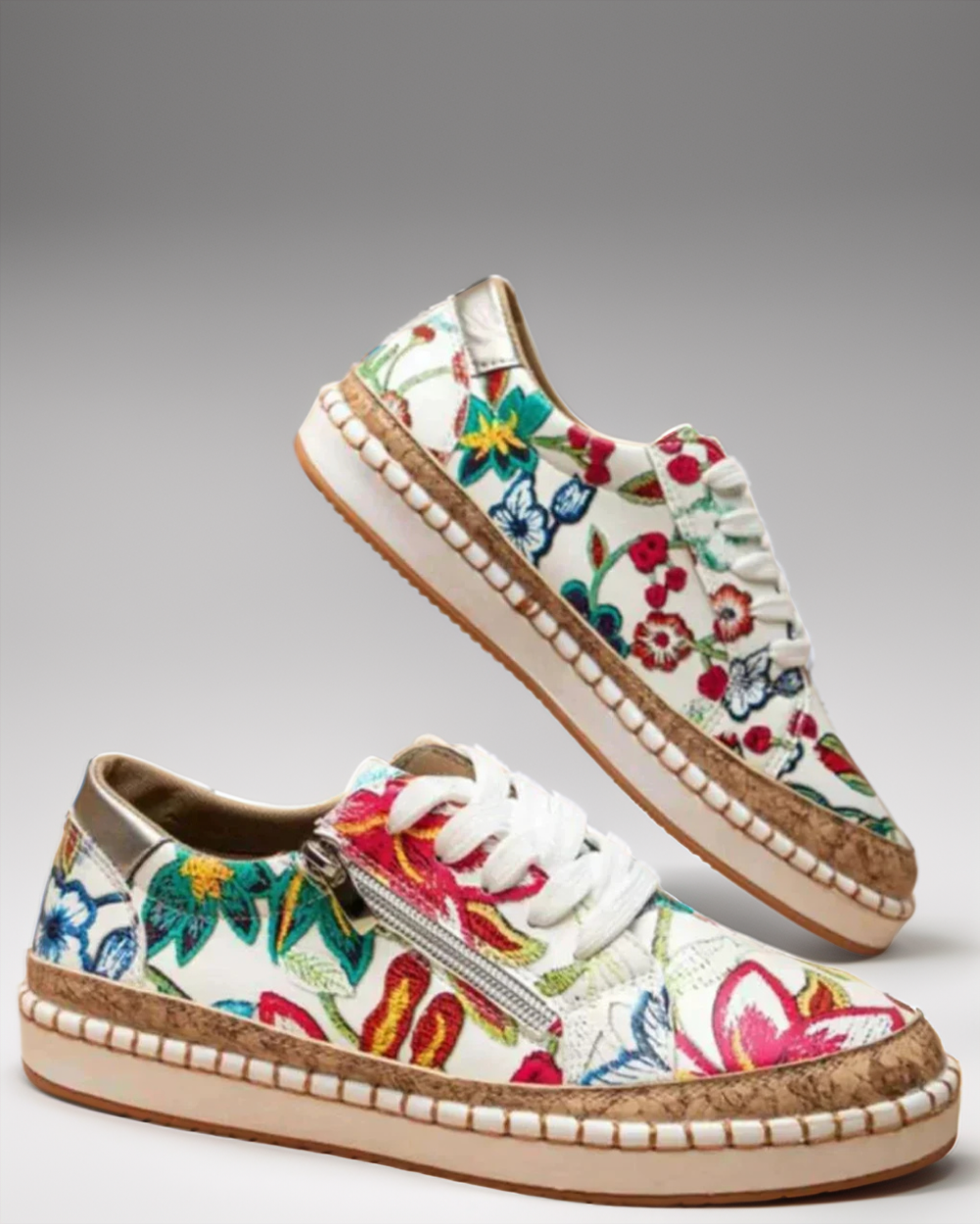 Women's Summer Casual Slip-On Shoes with Floral Embroidery