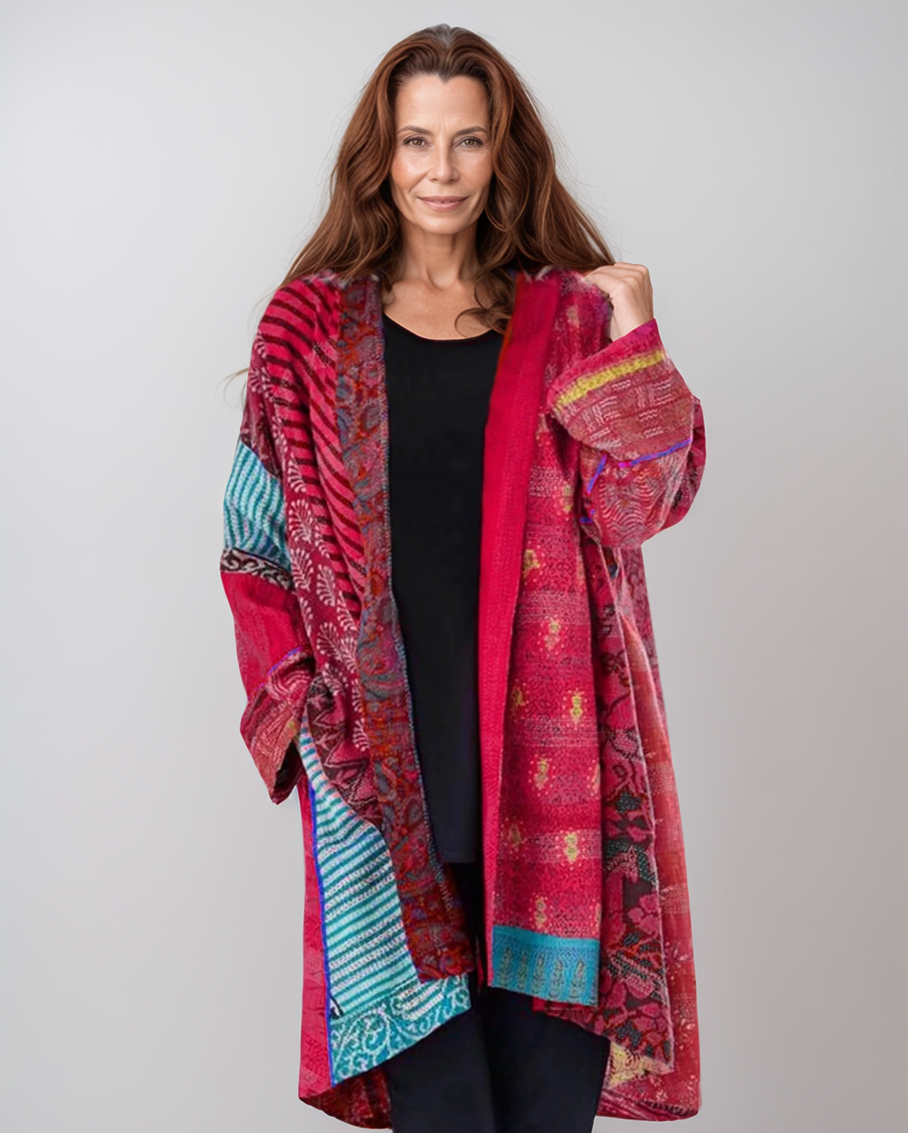 Women's Fall/Summer Cardigan – Vintage Look with Patchwork