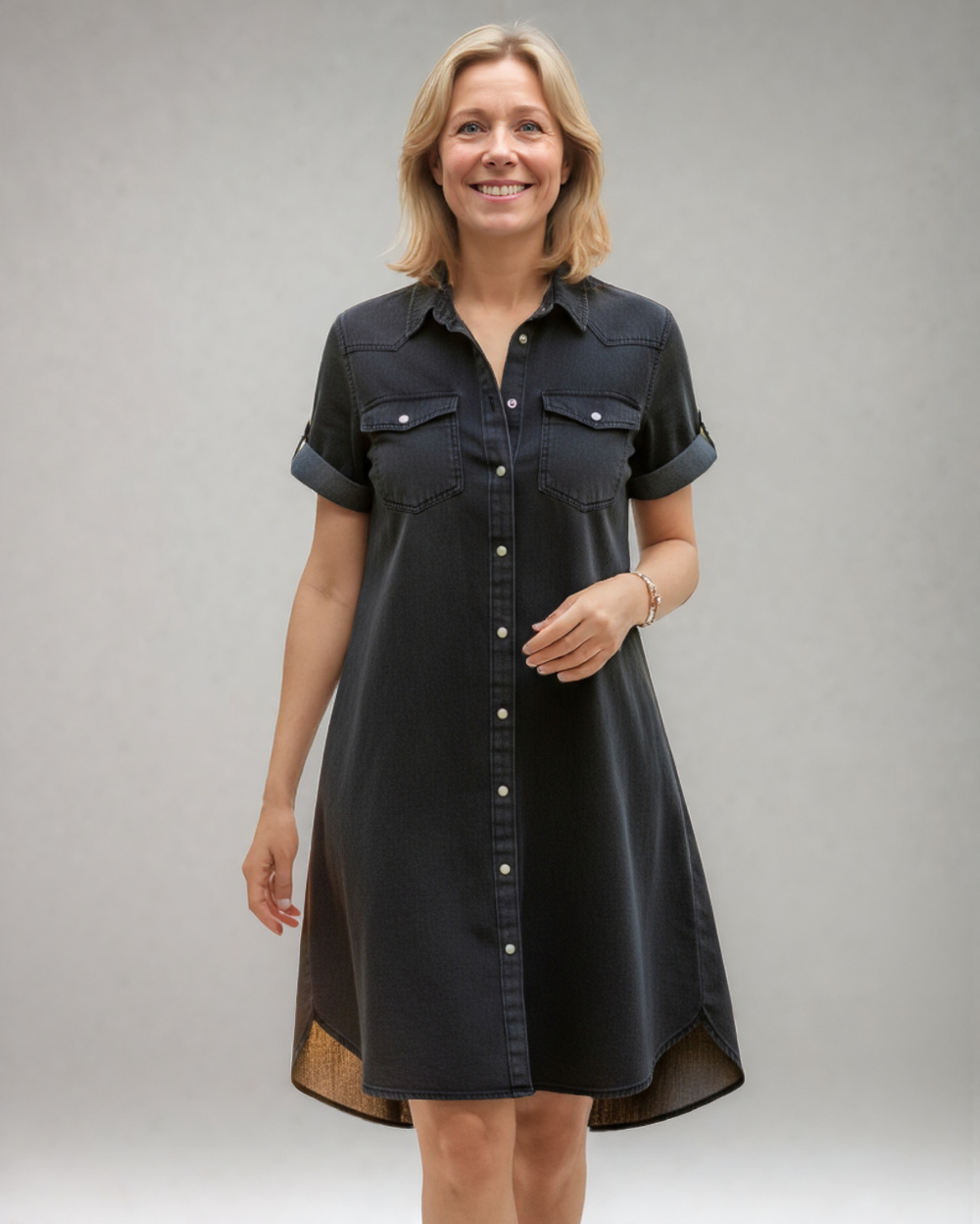 Timeless Midi Dress with Lapel Collar