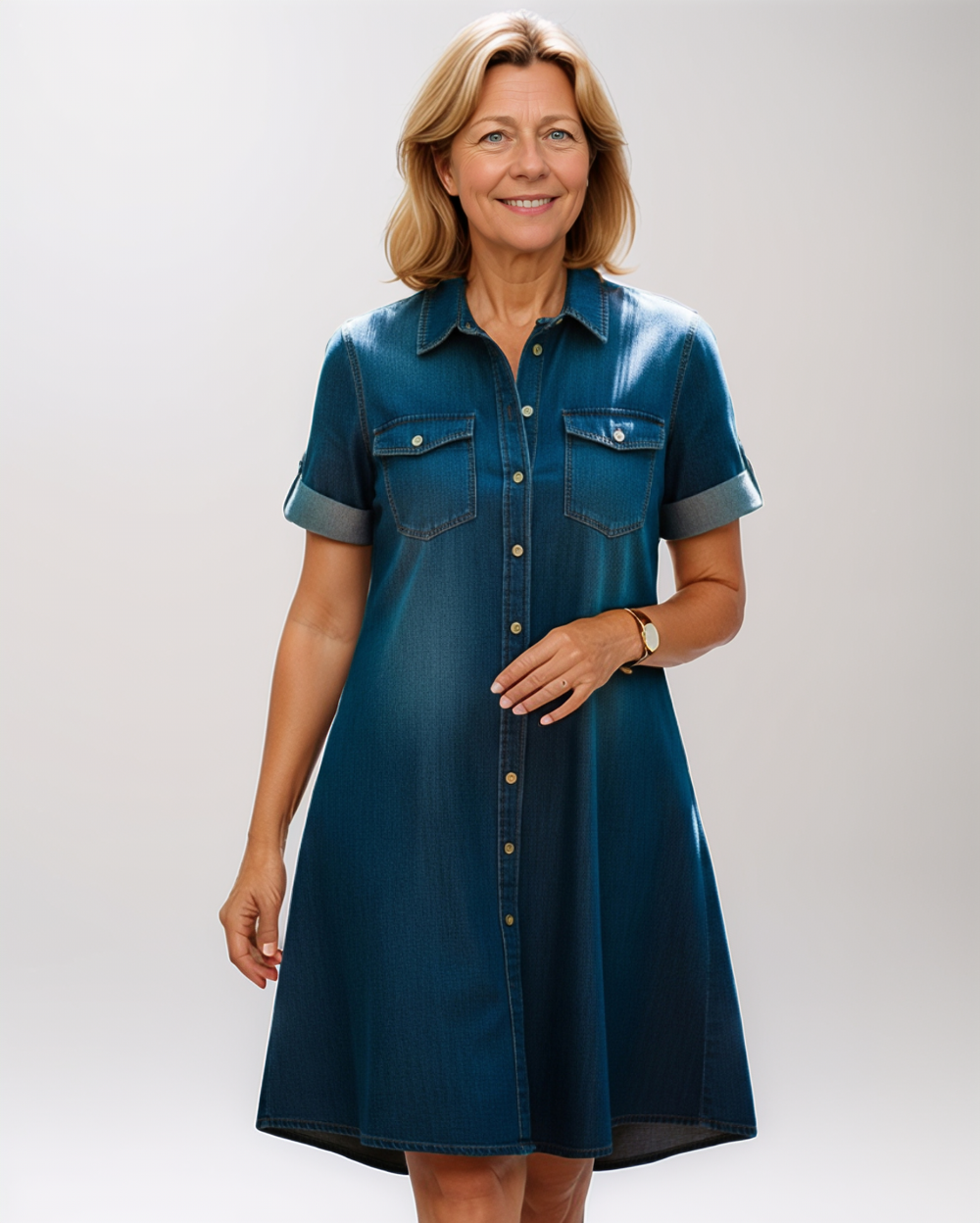 Timeless Midi Dress with Lapel Collar