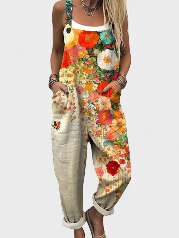 Women’s Floral Print Overalls