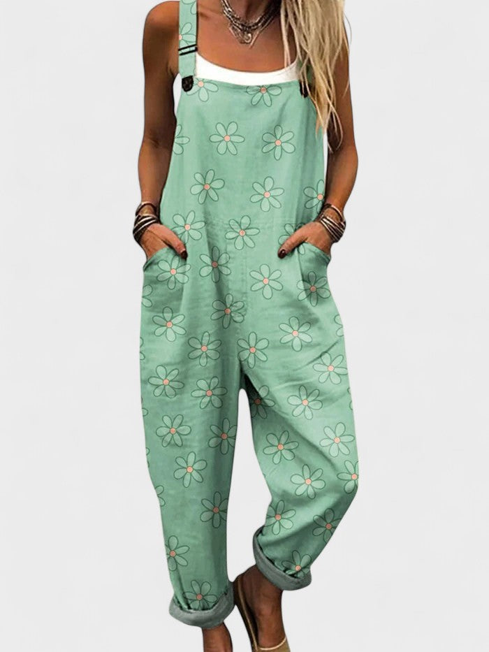 Women’s Floral Print Overalls