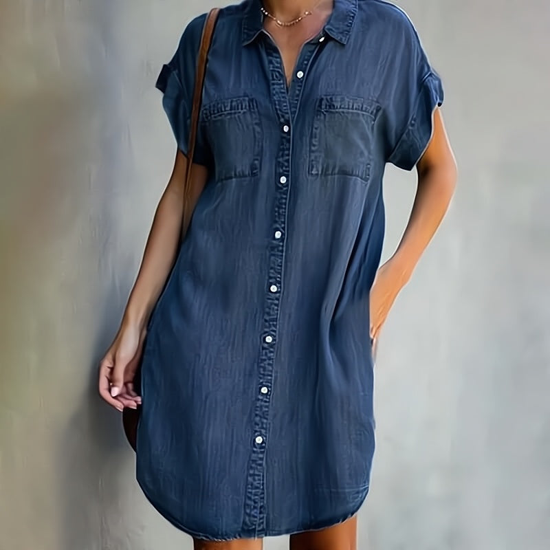 Women’s Casual Denim Shirt Dress