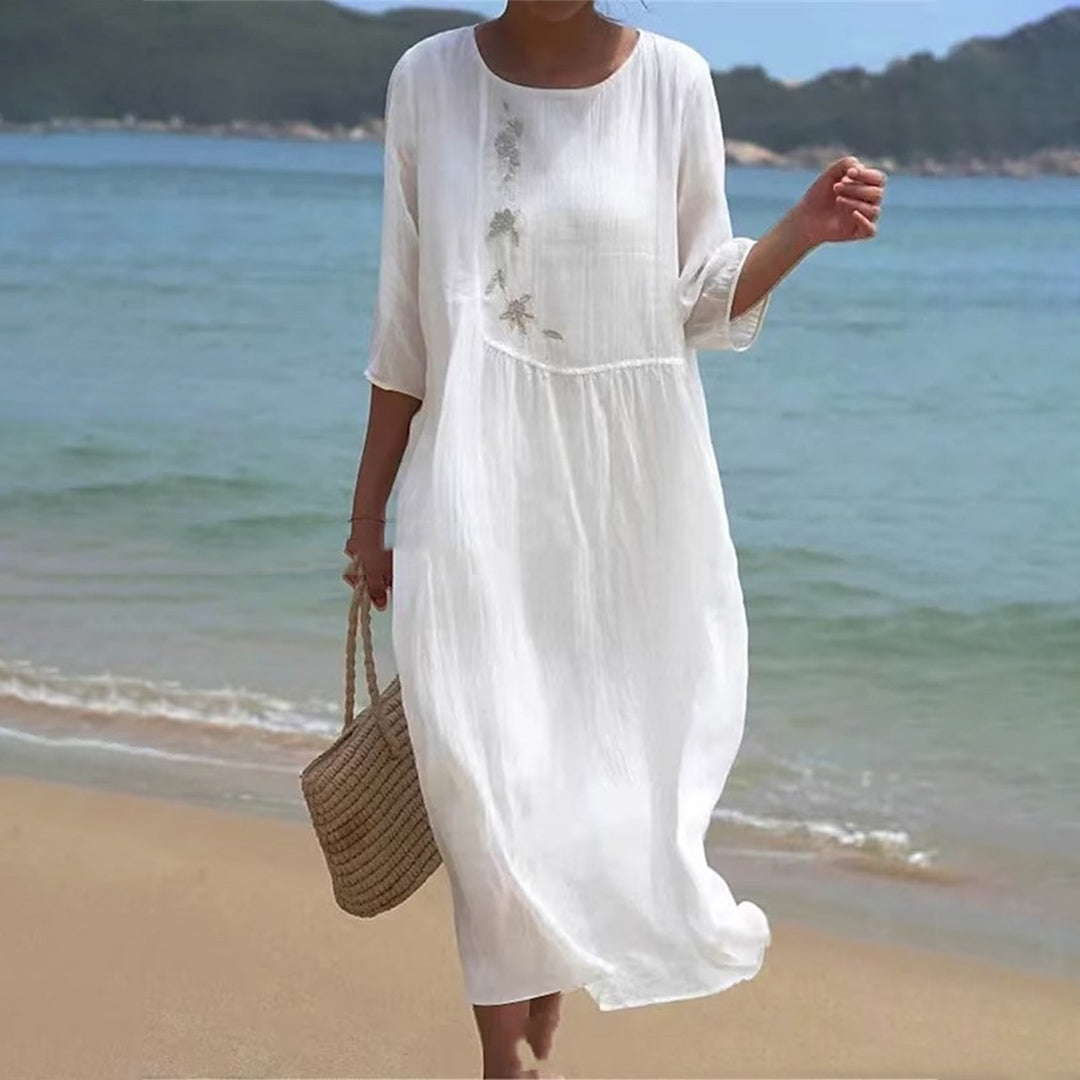Women’s Embroidered Loose Fit Beach Dress