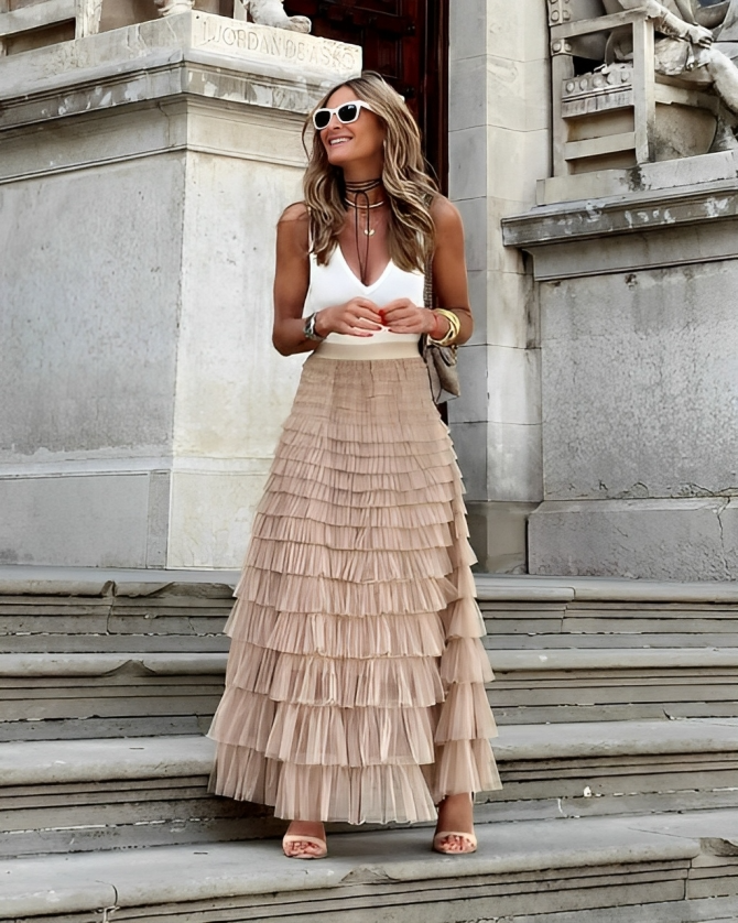 Women’s Tiered Tulle Maxi Skirt