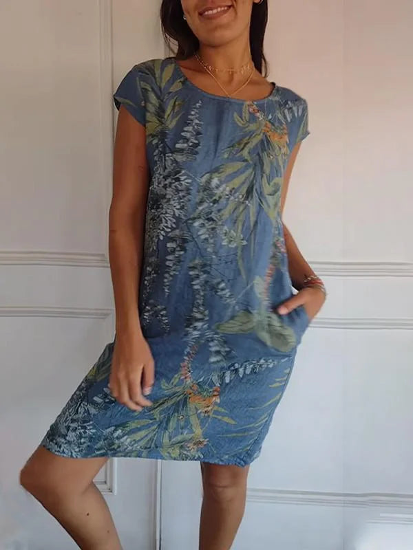 Women’s Summer Casual Floral T-Shirt Dress