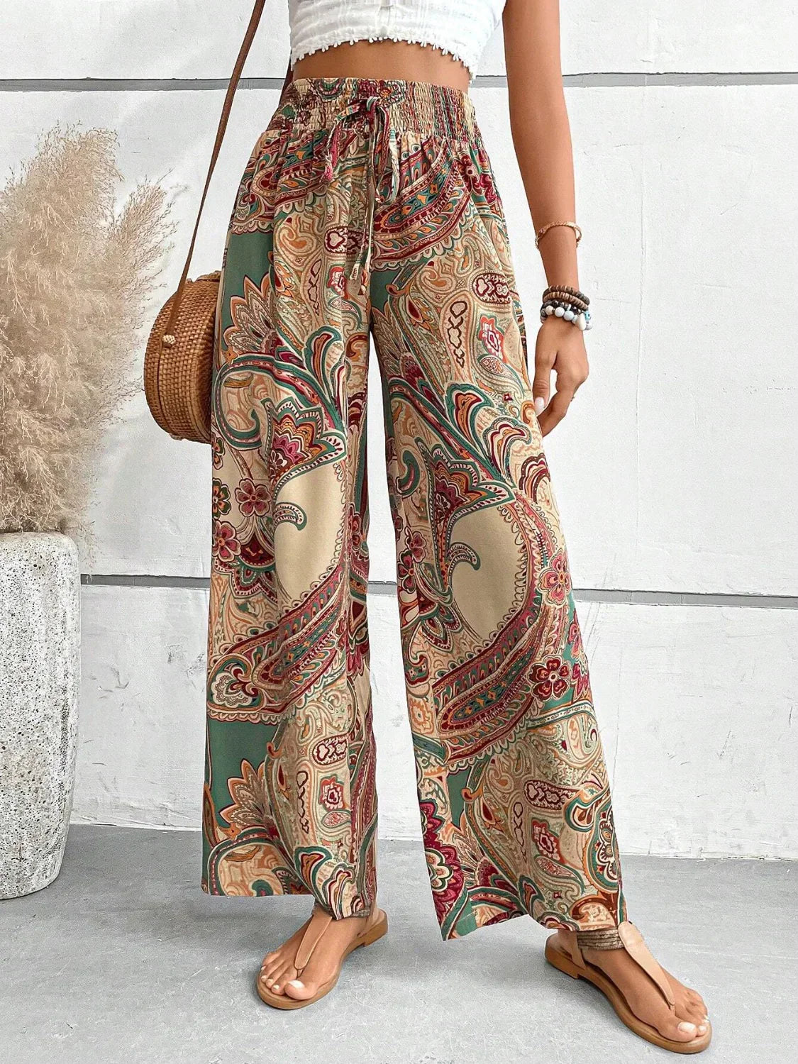 Women’s Summer Paisley Wide-Leg Pants