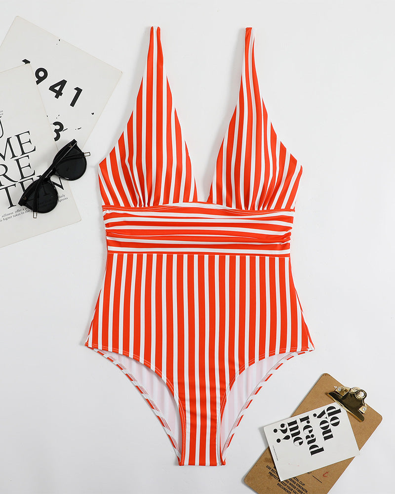 Striped Swimsuit, Stylish Fit
