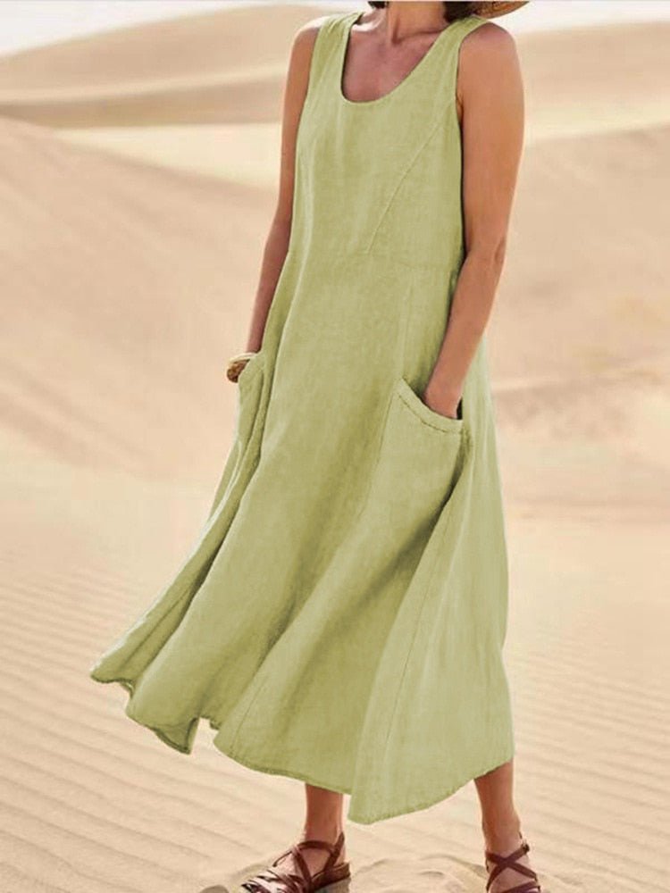 Women’s Casual Linen-look Sleeveless Dress