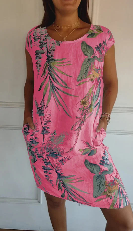 Women’s Summer Casual Floral T-Shirt Dress