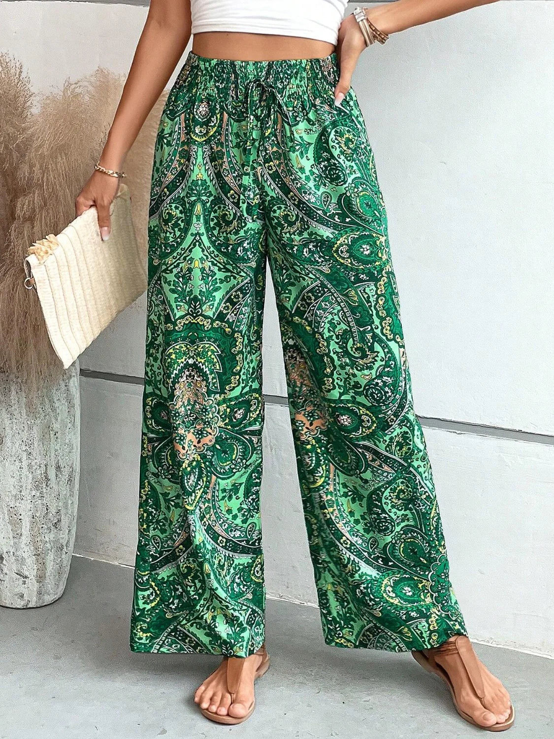 Women’s Summer Paisley Wide-Leg Pants