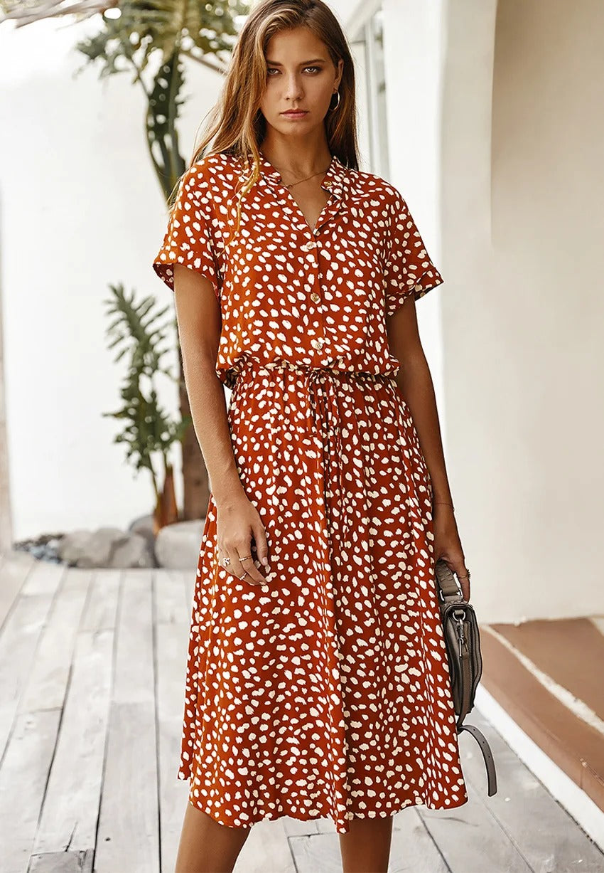 Women’s Button-Up Summer Midi Dress