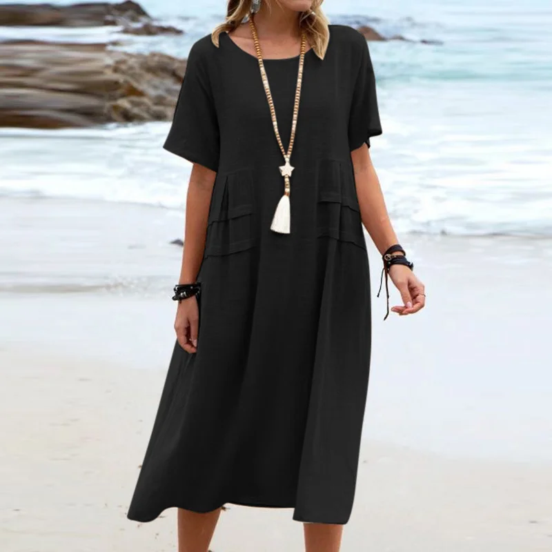 Women’s Casual Pocketed Midi Dress