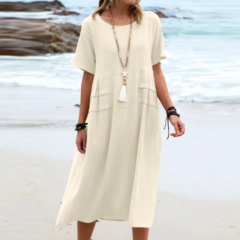 Women’s Casual Pocketed Midi Dress