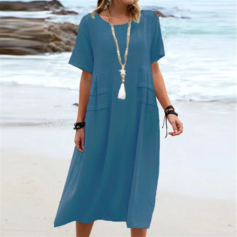 Women’s Casual Pocketed Midi Dress