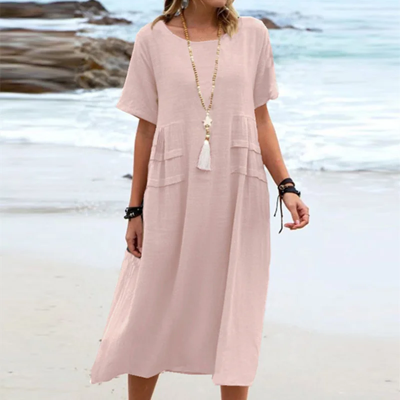 Women’s Casual Pocketed Midi Dress