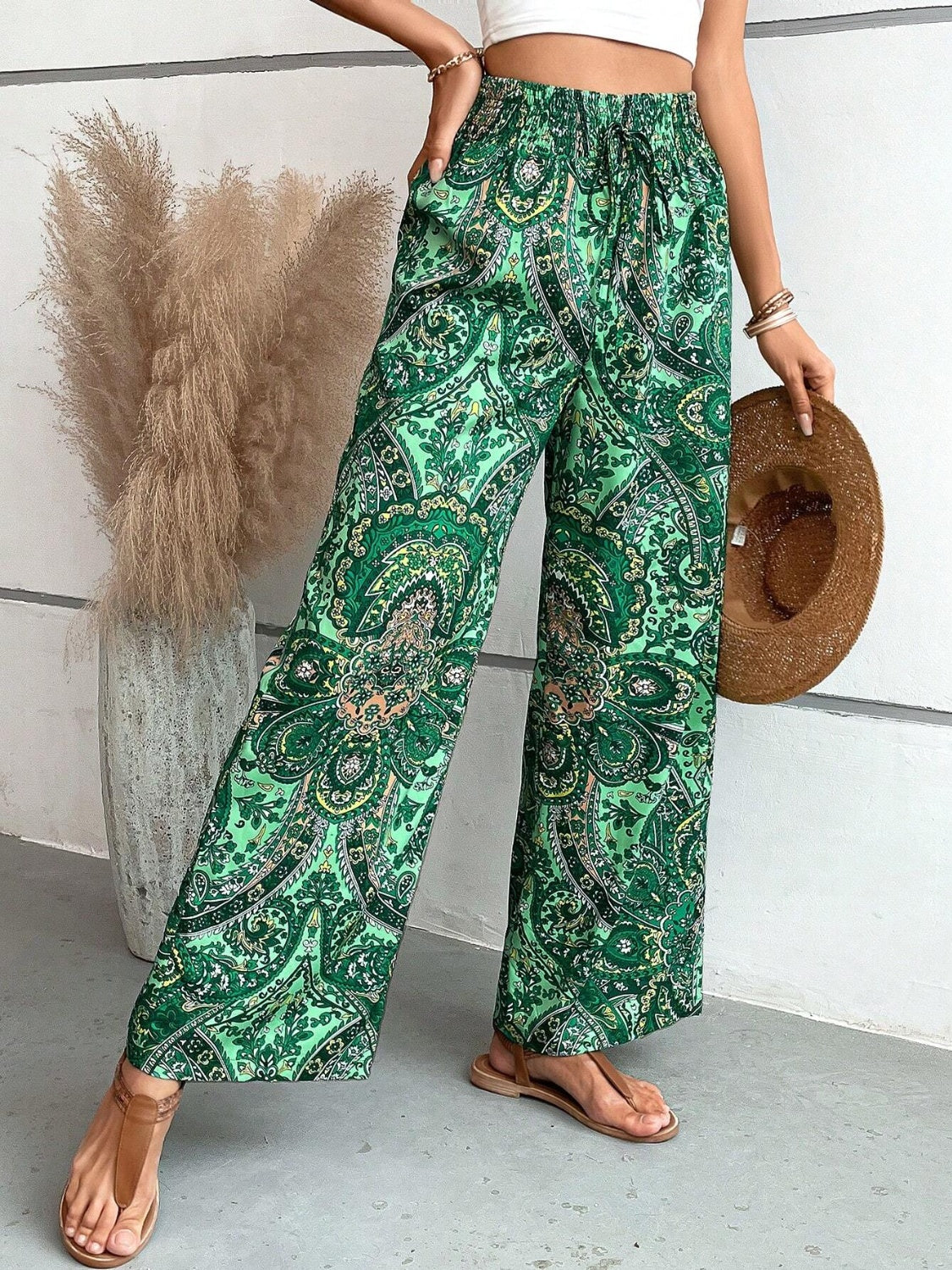 Women’s Summer Paisley Wide-Leg Pants