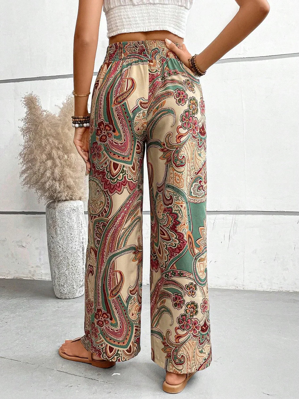 Women’s Summer Paisley Wide-Leg Pants