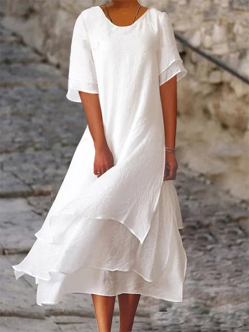 Women’s Spring Casual Layered Midi Dress