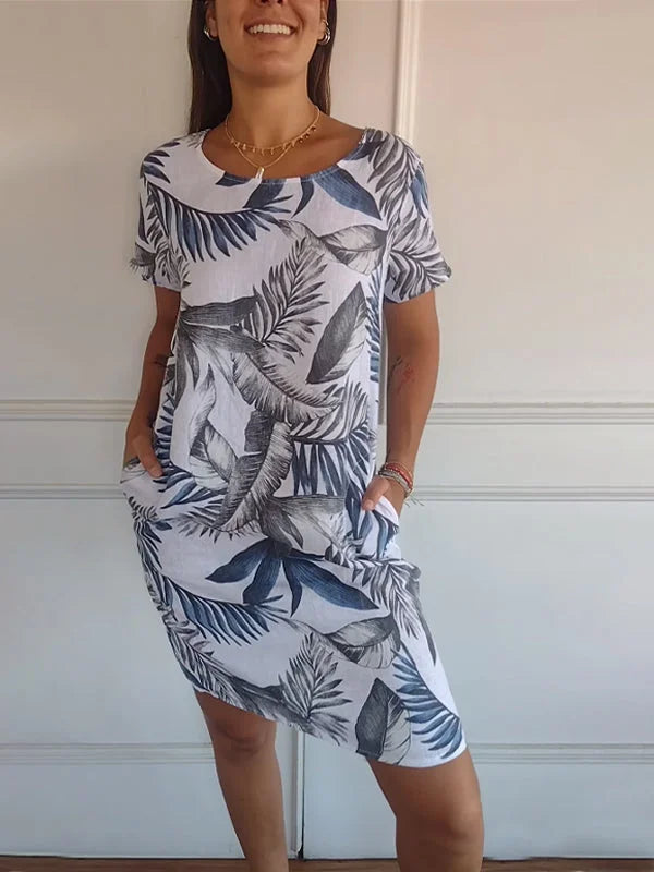 Women’s Summer Casual Floral T-Shirt Dress
