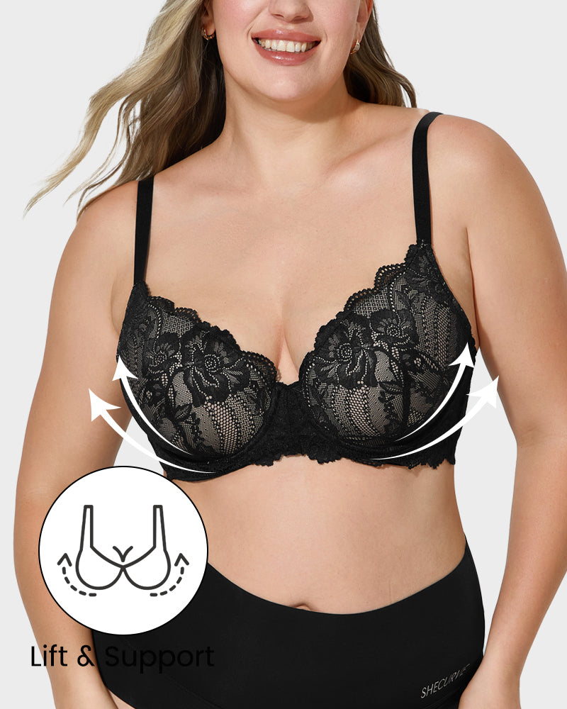 Lace Push-Up Bra - Full Coverage Comfort