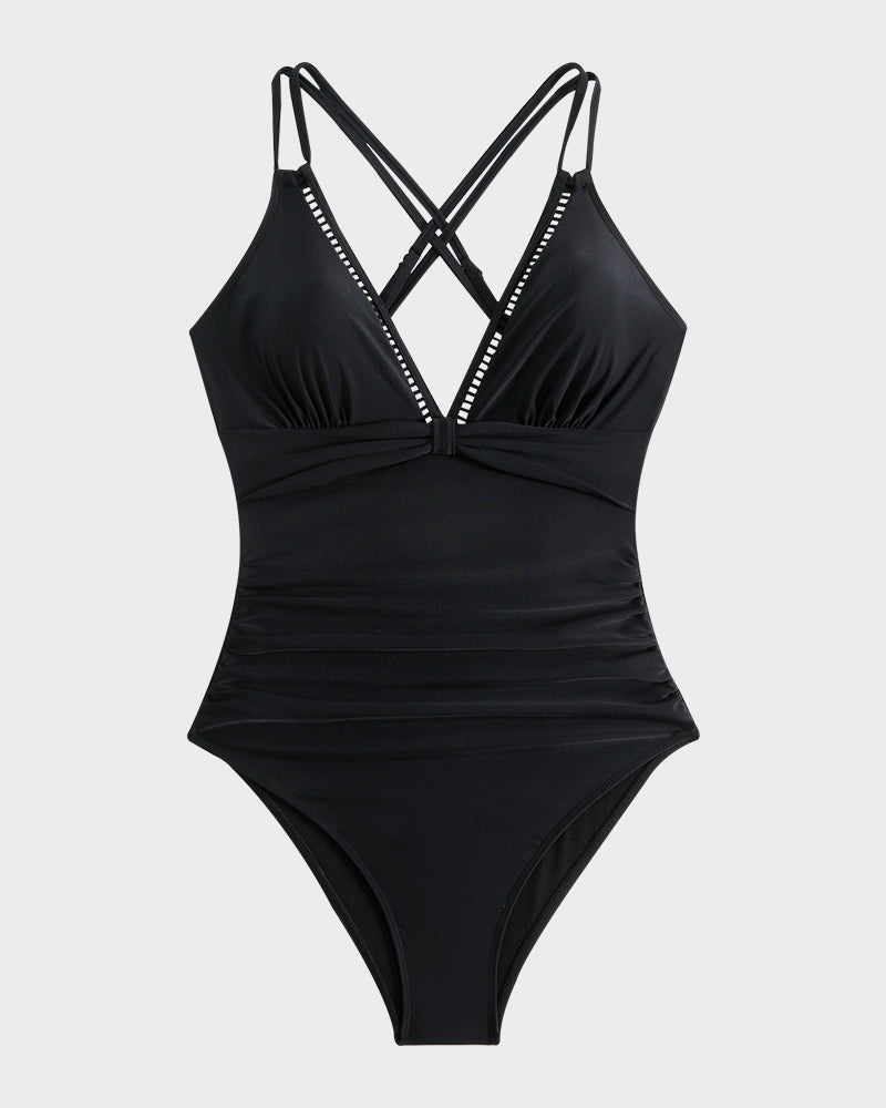 V-Neck Knotted Swimsuit