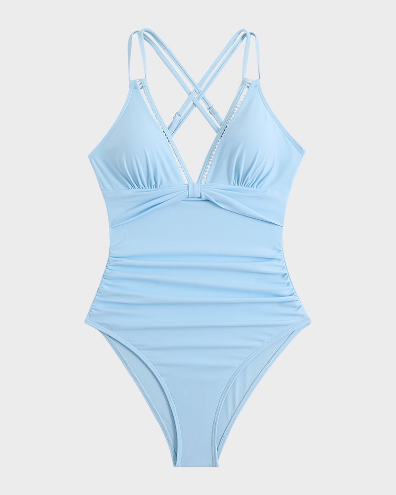 V-Neck Knotted Swimsuit