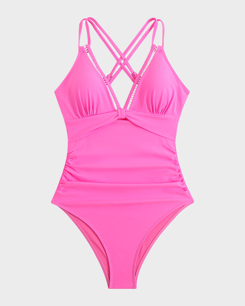 V-Neck Knotted Swimsuit