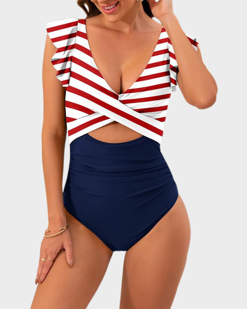 Ruffle Cut-Out Swimsuit