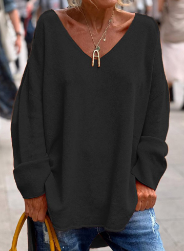 Women’s Casual Oversized V-Neck Sweater