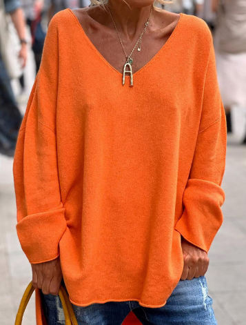 Women’s Casual Oversized V-Neck Sweater