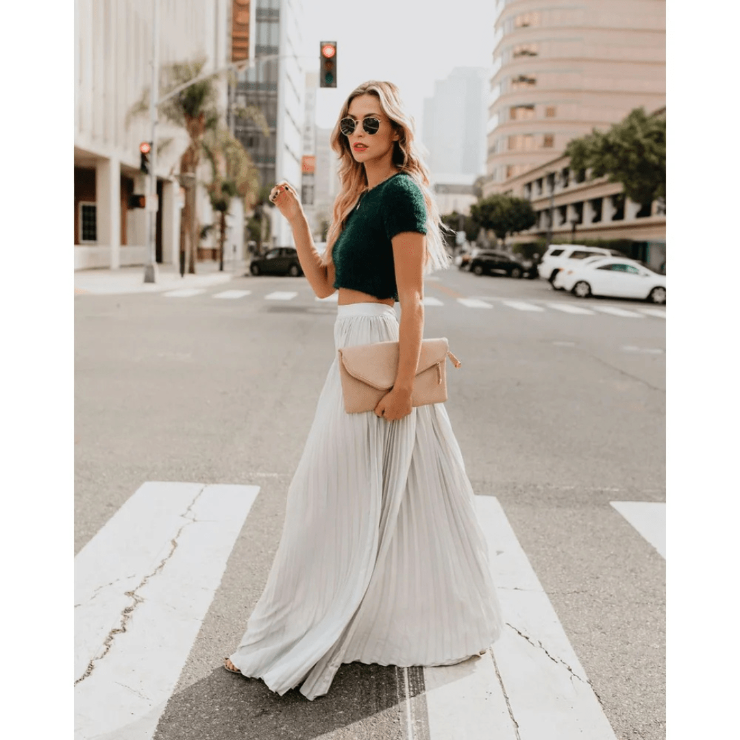 Women’s Elegant Pleated Maxi Skirt