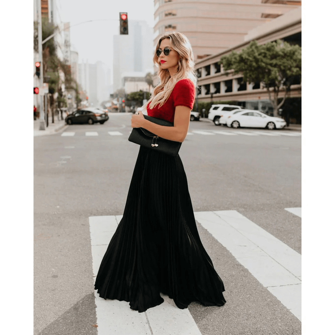 Women’s Elegant Pleated Maxi Skirt