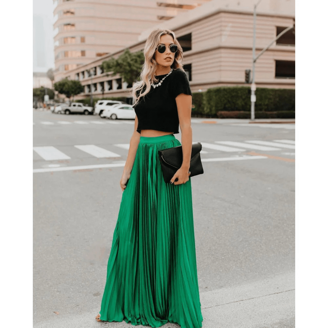 Women’s Elegant Pleated Maxi Skirt