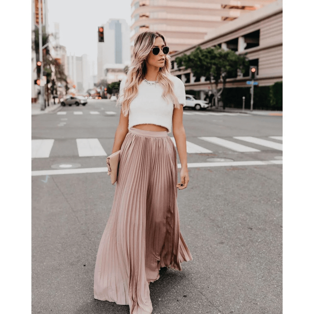 Women’s Elegant Pleated Maxi Skirt