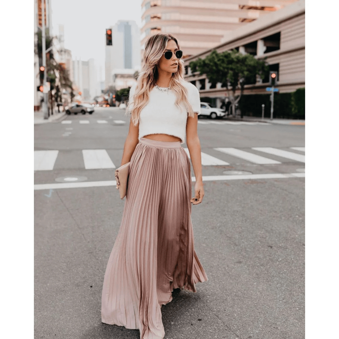 Women’s Elegant Pleated Maxi Skirt