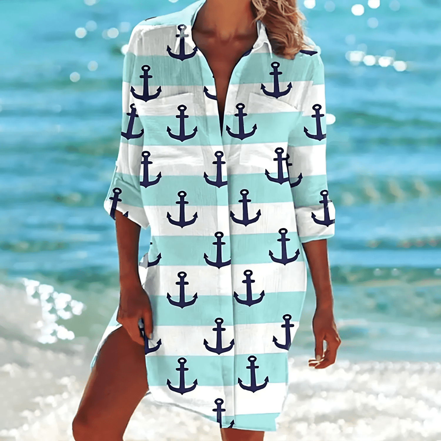 Women’s Colourful Tie-Dye Beach Shirt Dress