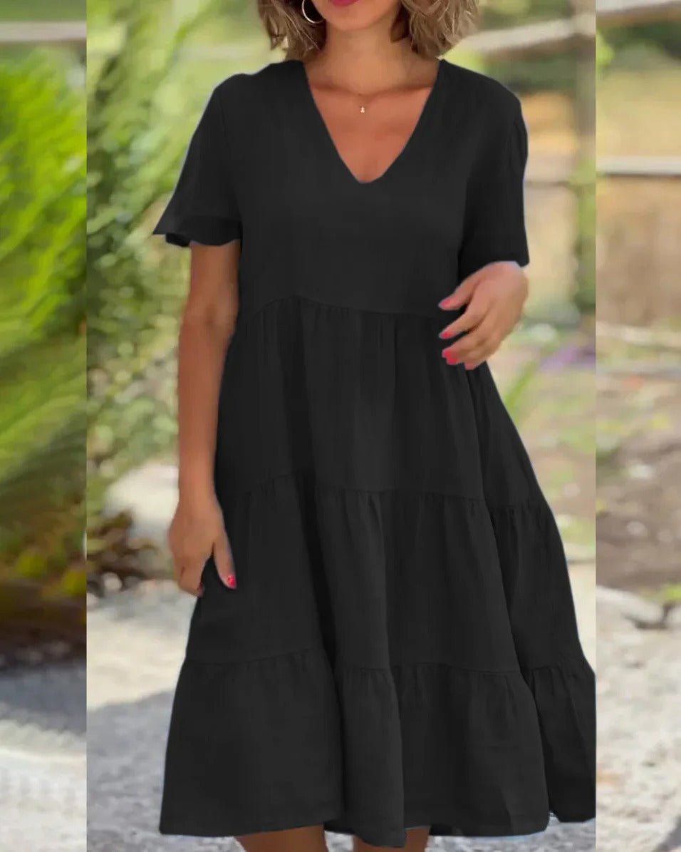 Women’s Casual Tiered V-Neck Dress