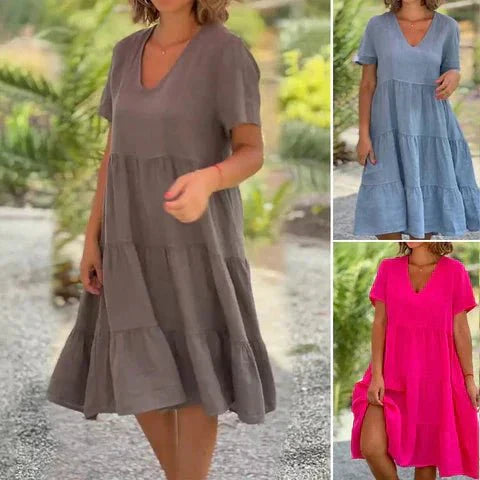 Women’s Casual Tiered V-Neck Dress