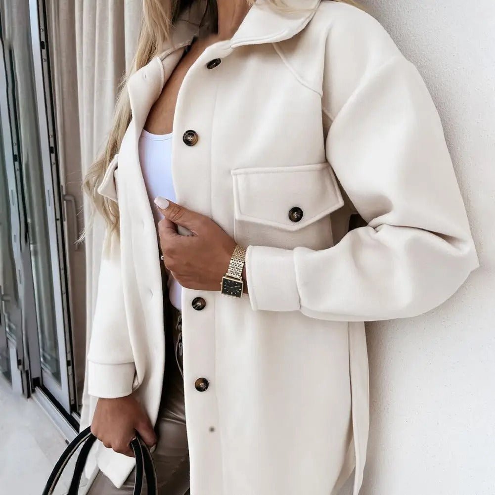 Women’s Cream Button-Up Overshirt Jacket
