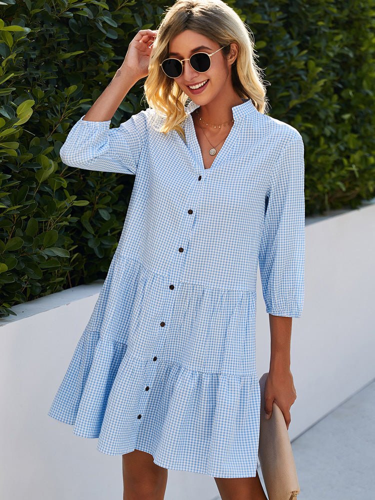 Women’s Spring Gingham Shirt Dress