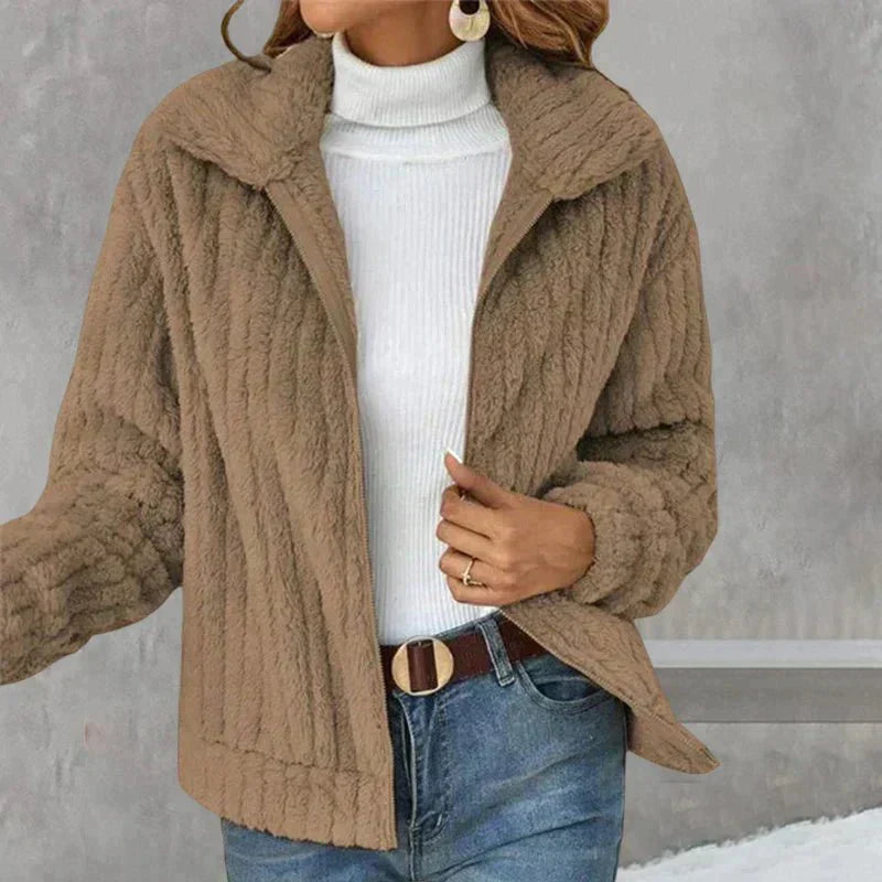 Women’s Cozy Zip-Up Faux Fur Jacket